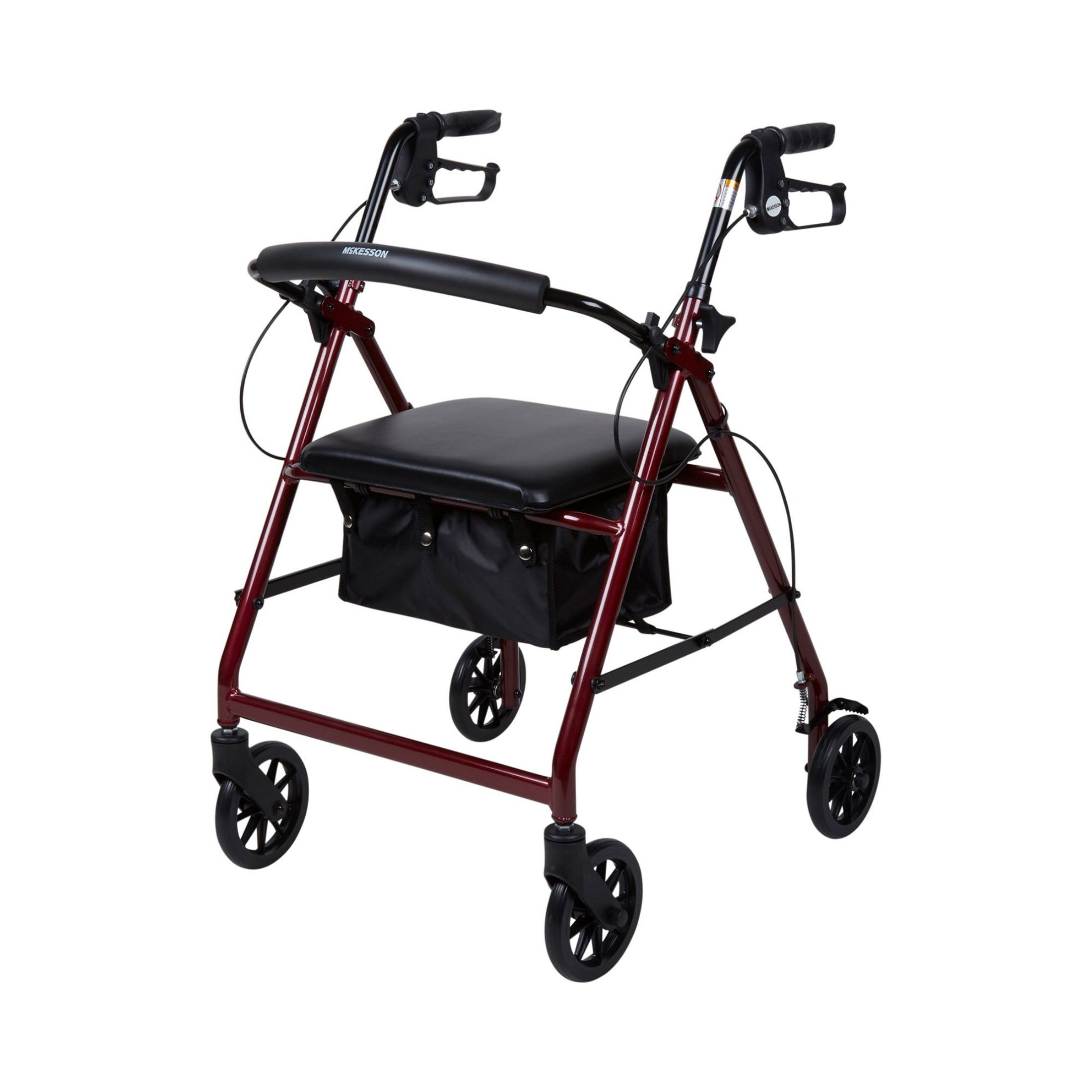McKesson Drive 4 Wheel Rollator 32 To 37 Inch Red Folding Aluminum 32 To 37 Inch