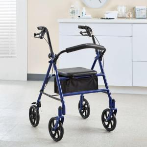 McKesson 4 Wheel Rollator Blue Folding Steel Frame, Count Of 1