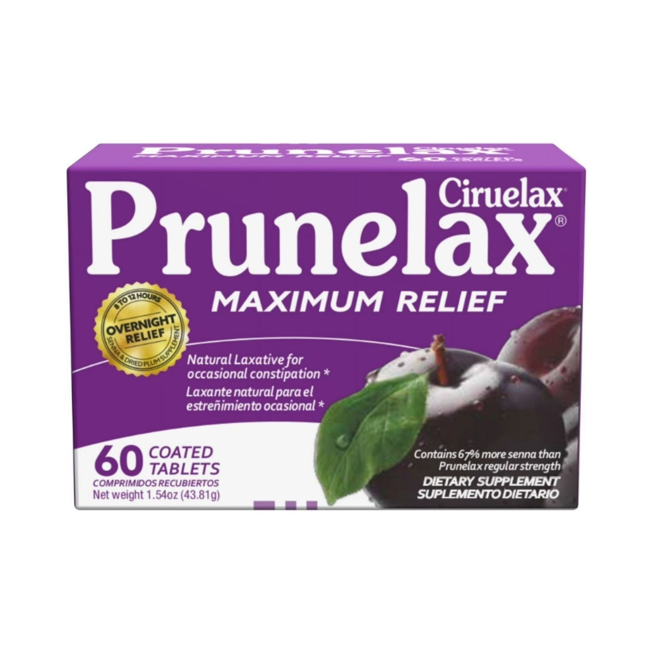 Prunelax Ciruelax Maximum Relief Dietary Supplement Coated Tablets