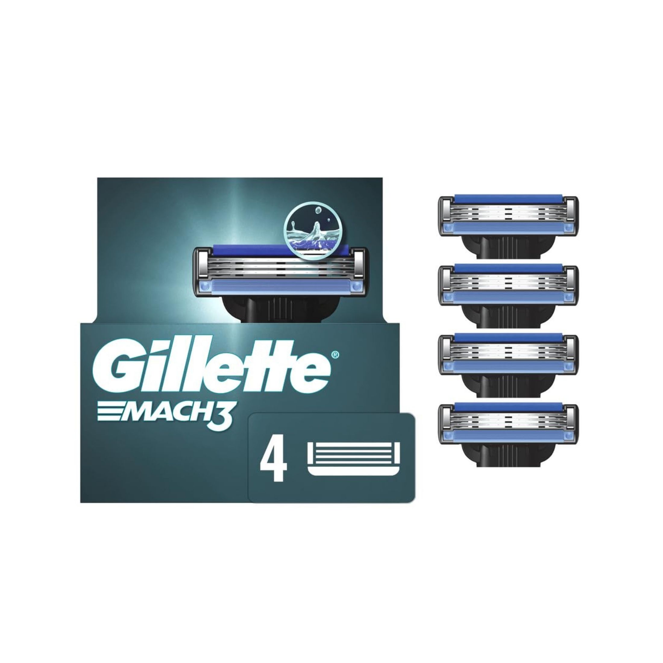 Gillette Mach3 Men's 3-Blade Razor Blades Refills Cartridges
