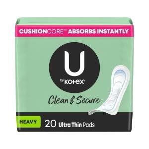 U by Kotex Security Ultra Thin Pads, Heavy Flow, Long, Unscented