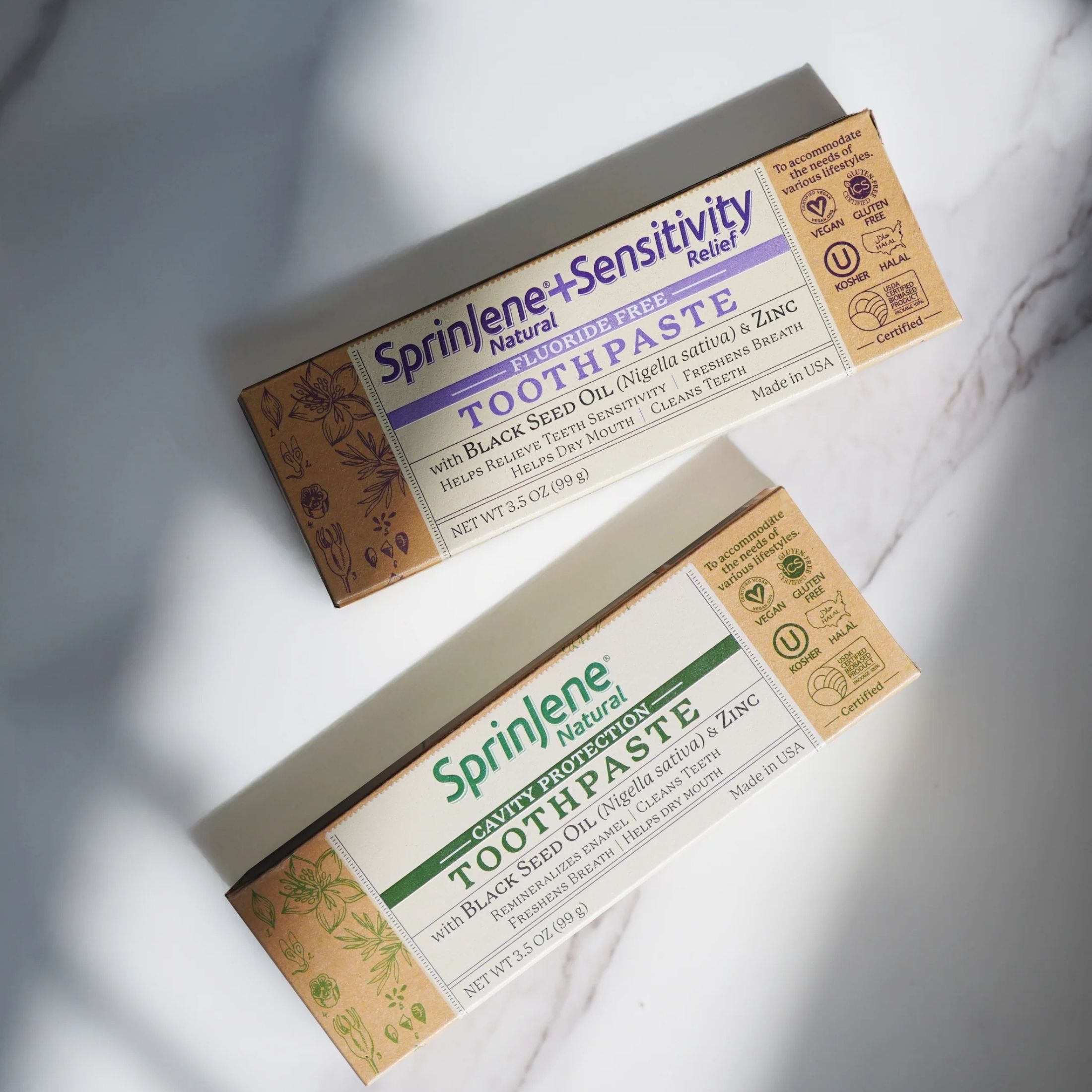 Sprinejene Natural Toothpaste Adult Cavity Protection 3.5 Oz