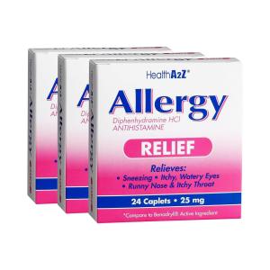 HealthA2Z A2 Antihistamine, Relief, Allergy, 25 Mg, Caplets