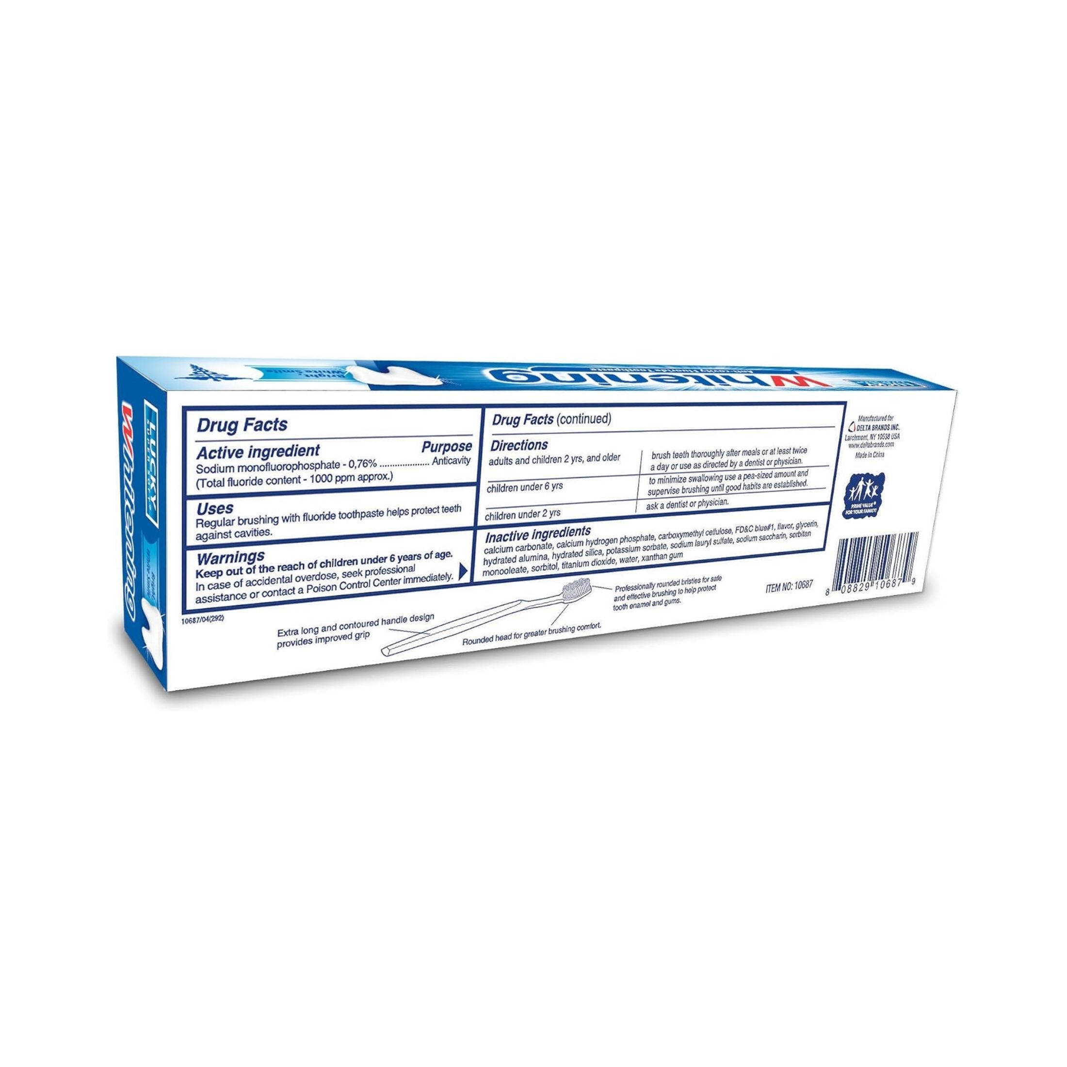 Lucky Super Soft Toothpaste, Fluoride, Anti Cavity, Whitening 6.4 Oz