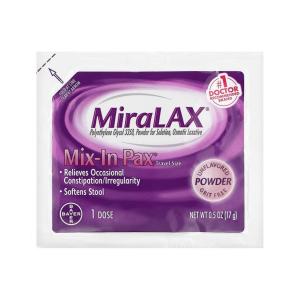 MiraLAX Unflavored Powder Single Doses Mix-in Pax 20-0.5 Oz Packets