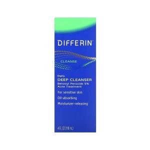 Differin Daily Deep Cleanser Acne Face Wash With 5% Benzoyl Peroxide