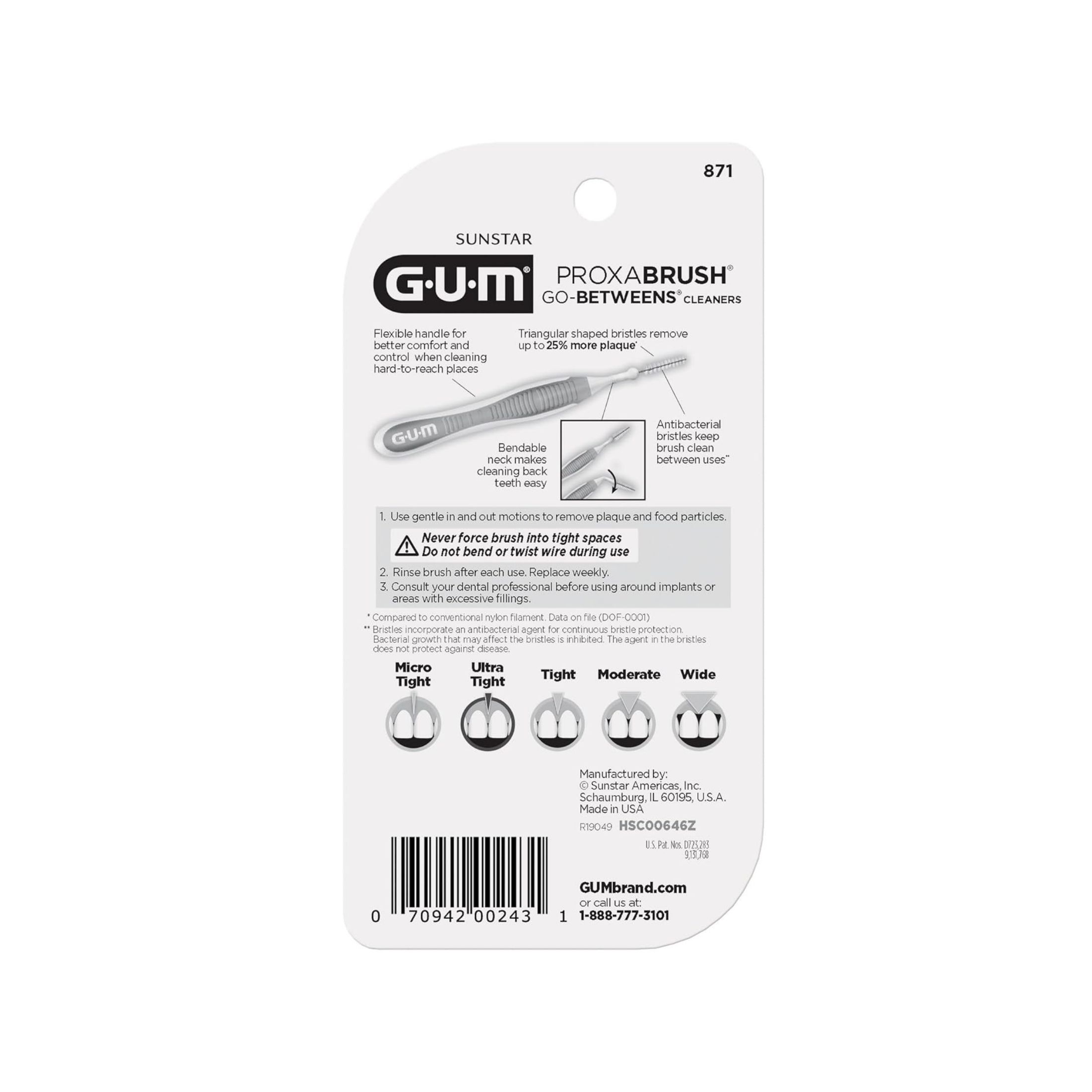 GUM Proxabrush Go-Betweens Cleaners Ultra Tight