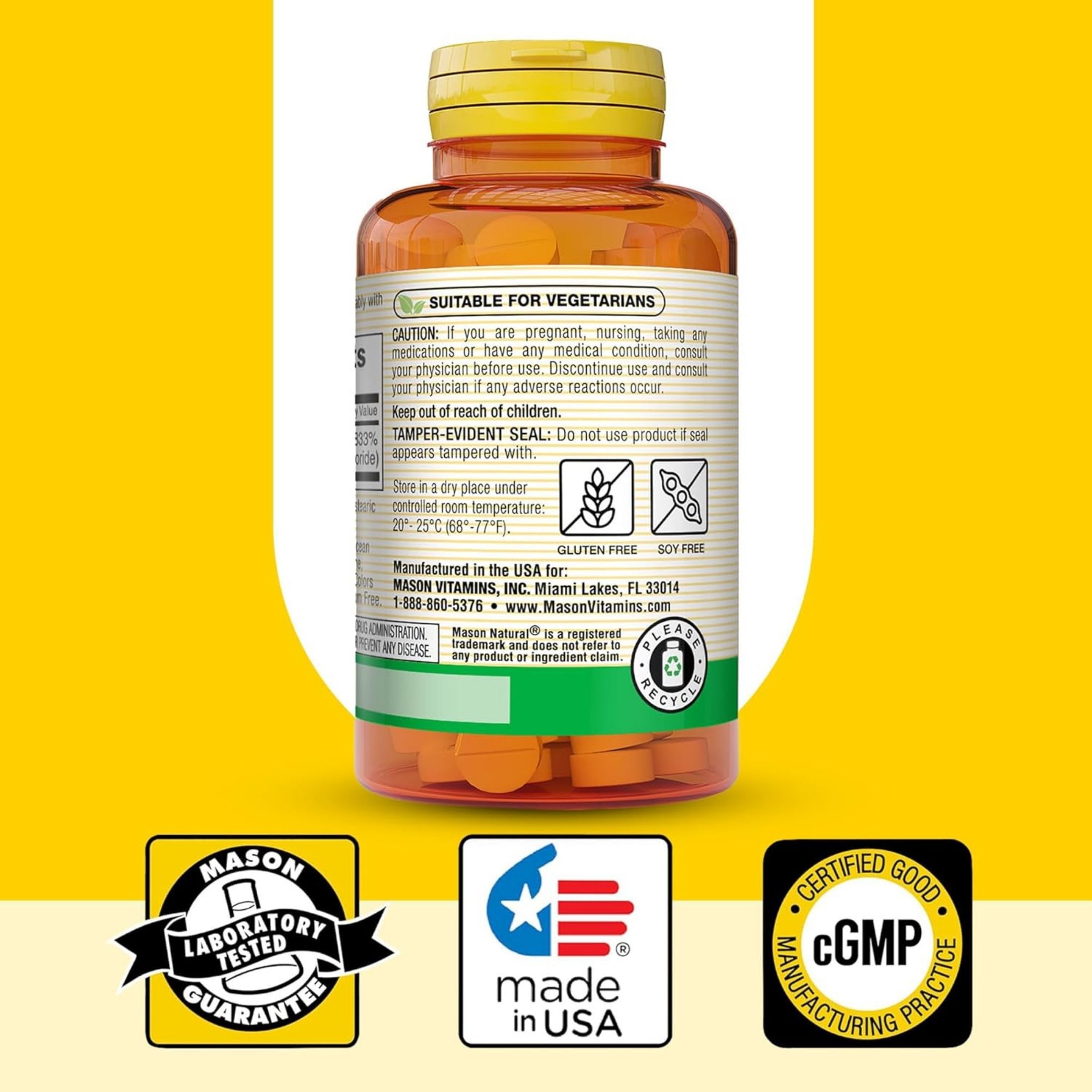 Mason Natural Vitamin B 1, 100 Mg, Tablets