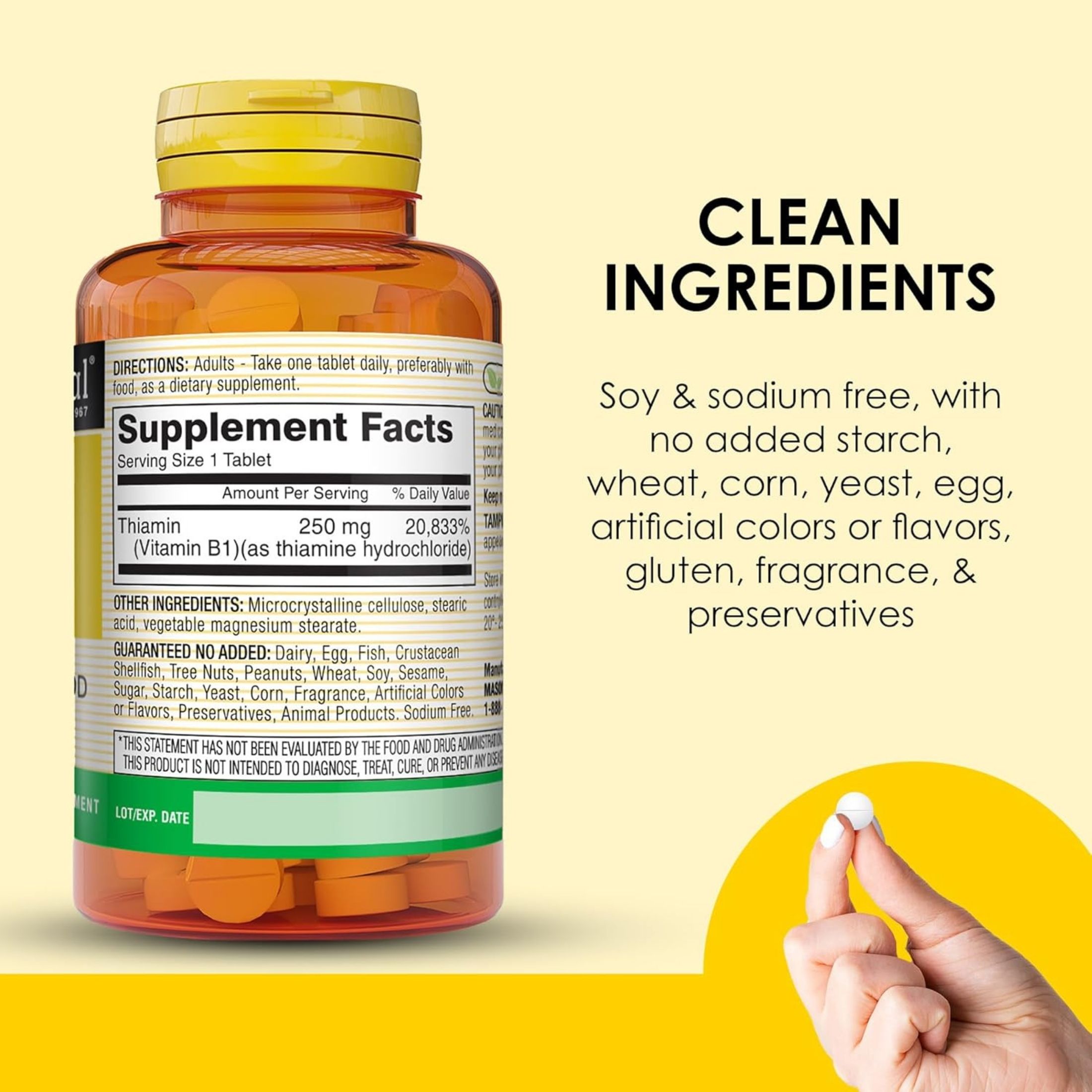 Mason Natural Vitamin B 1, 100 Mg, Tablets