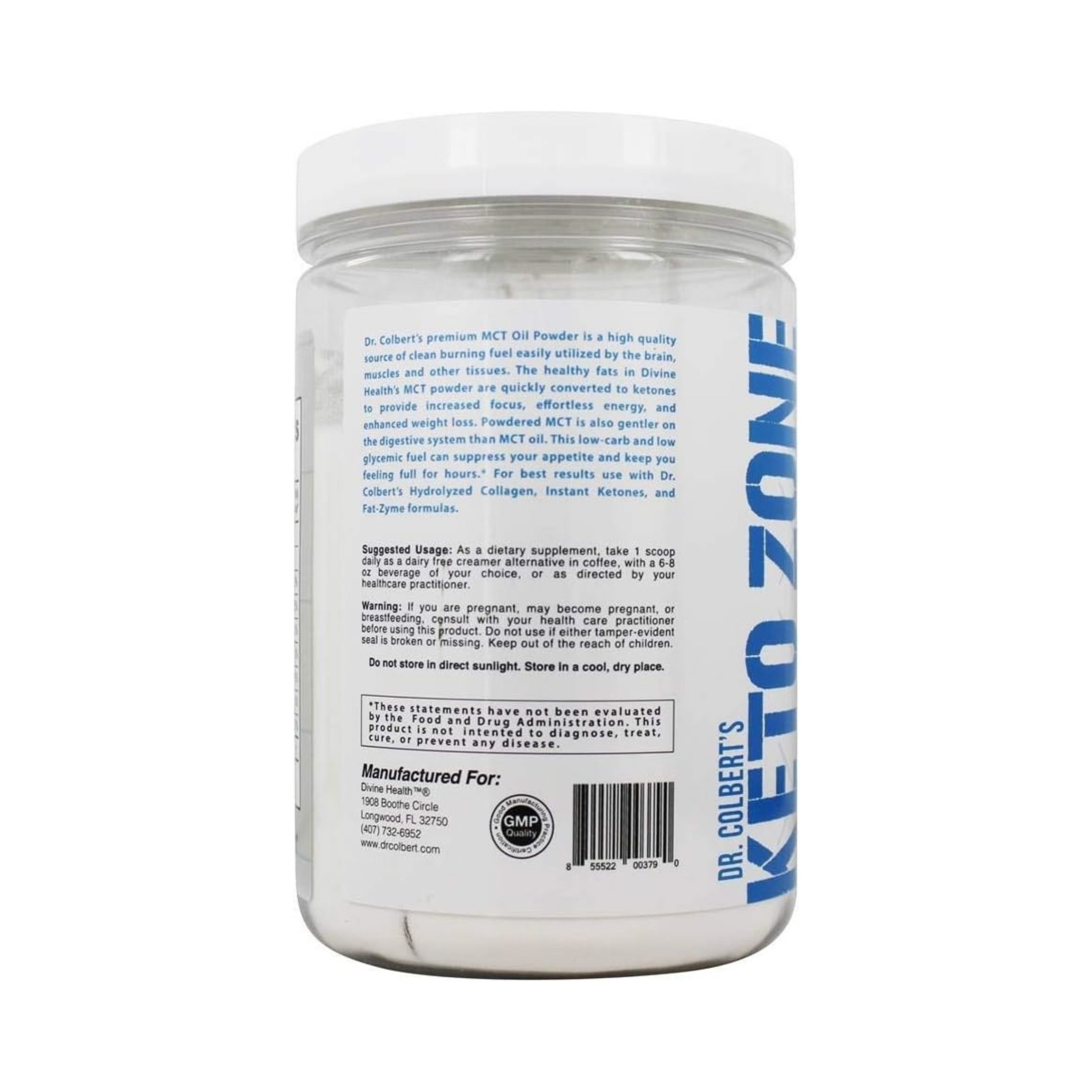 Divine Health Keto Zone - MCT Oil Powder - Coconut Cream - 10.58 Oz