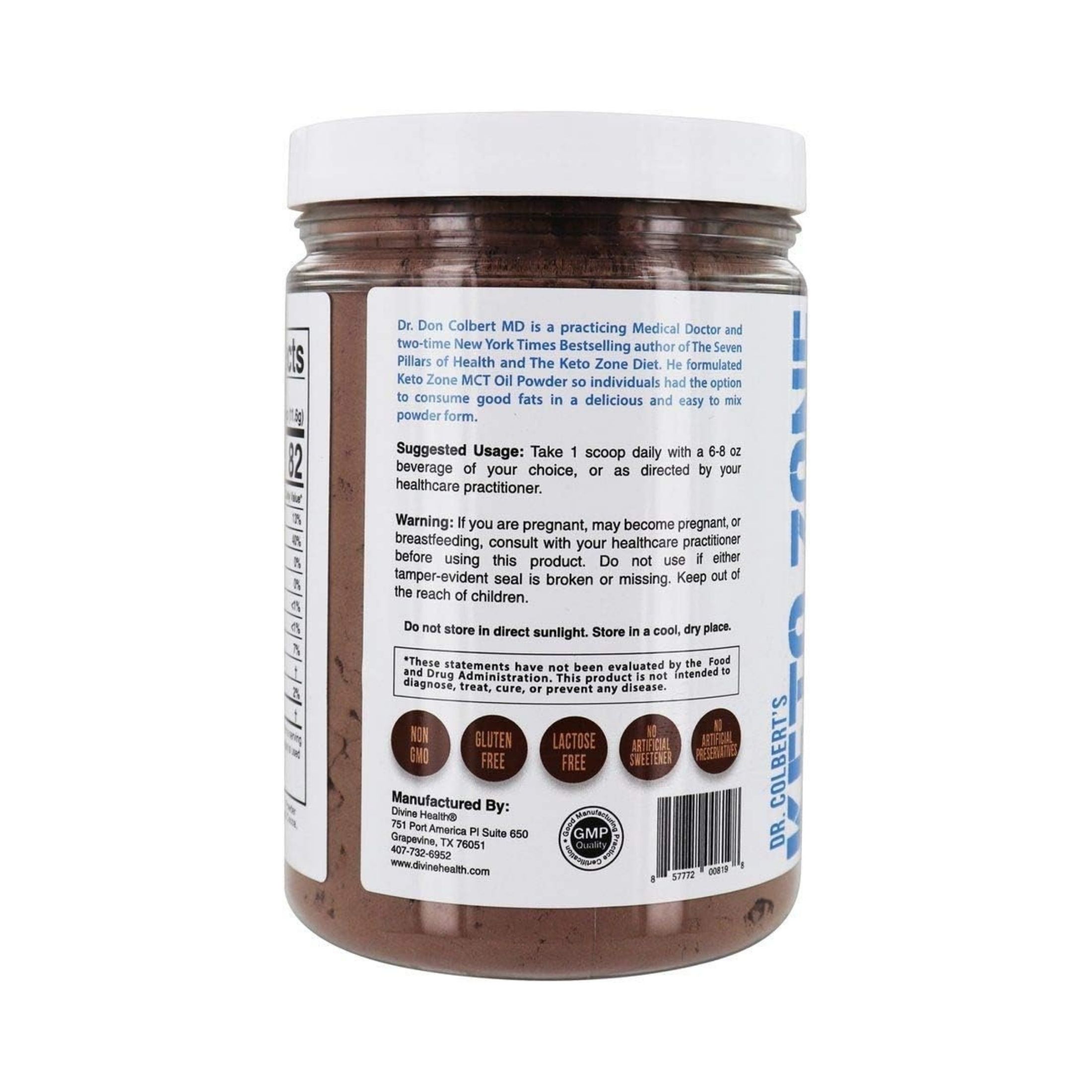 Divine Health MCT Oil Powder Hazelnut Flavor