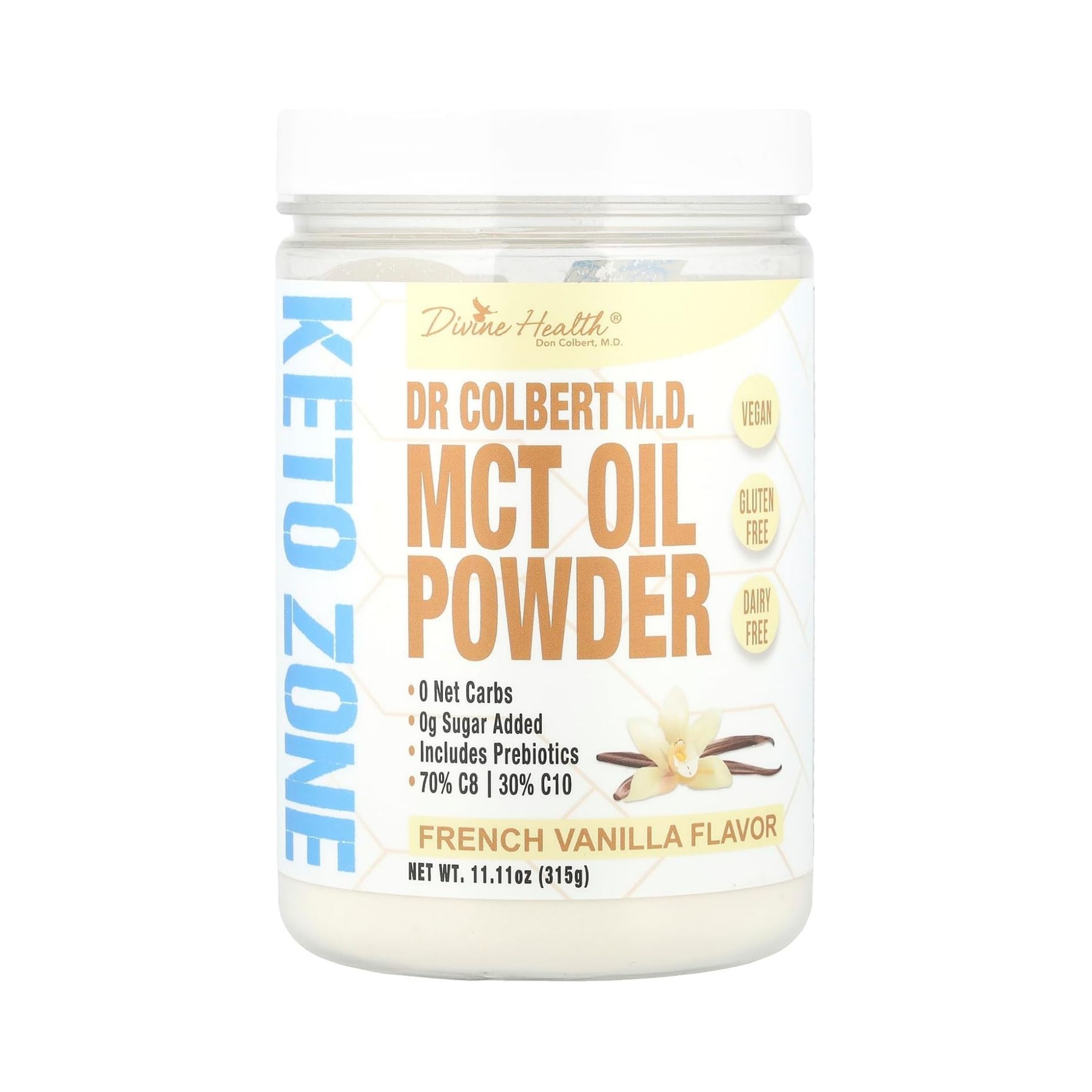 Divine Health Keto Zone Mct Oil Powder French Vanilla, 11.11 Oz