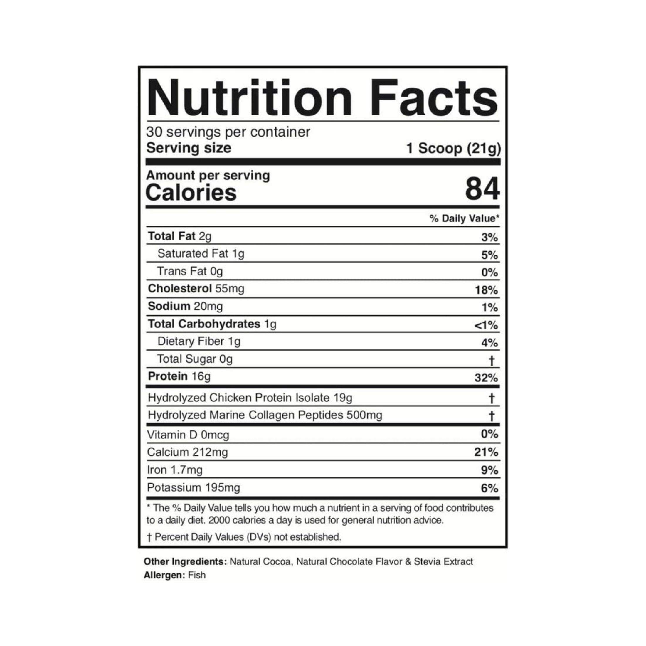 Divine Health Keto Zone Dark Chocolate Hydrolyzed Collagen Protein Powder