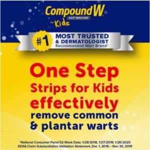 Compound W Wart Remover, One Step Strips, Maximum Strength, For Kids, Ages 3+, 10 Medicated Strips
