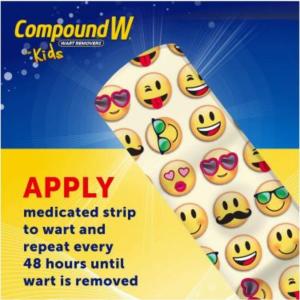 Compound W Wart Remover, One Step Strips, Maximum Strength, For Kids, Ages 3+, 10 Medicated Strips