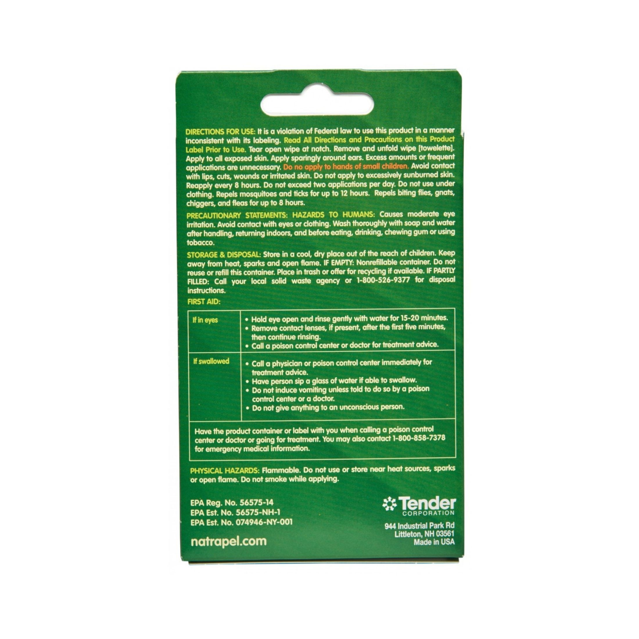 Natrapel Tick & Insect Repellent 8-Hour Wipes