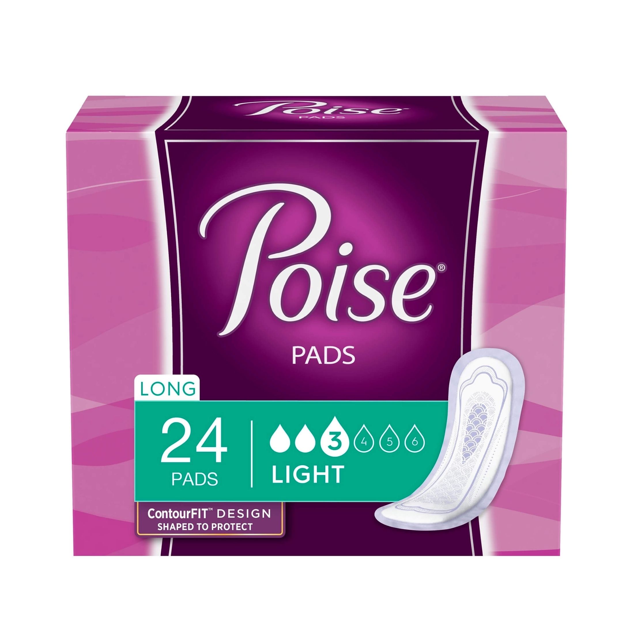 Poise Ultra Thin Pads Long Length Light Absorbency