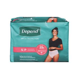 Depend Fit-Flex Adult Incontinence Underwear For Women, Disposable, Maximum Absorbency, Small, Blush