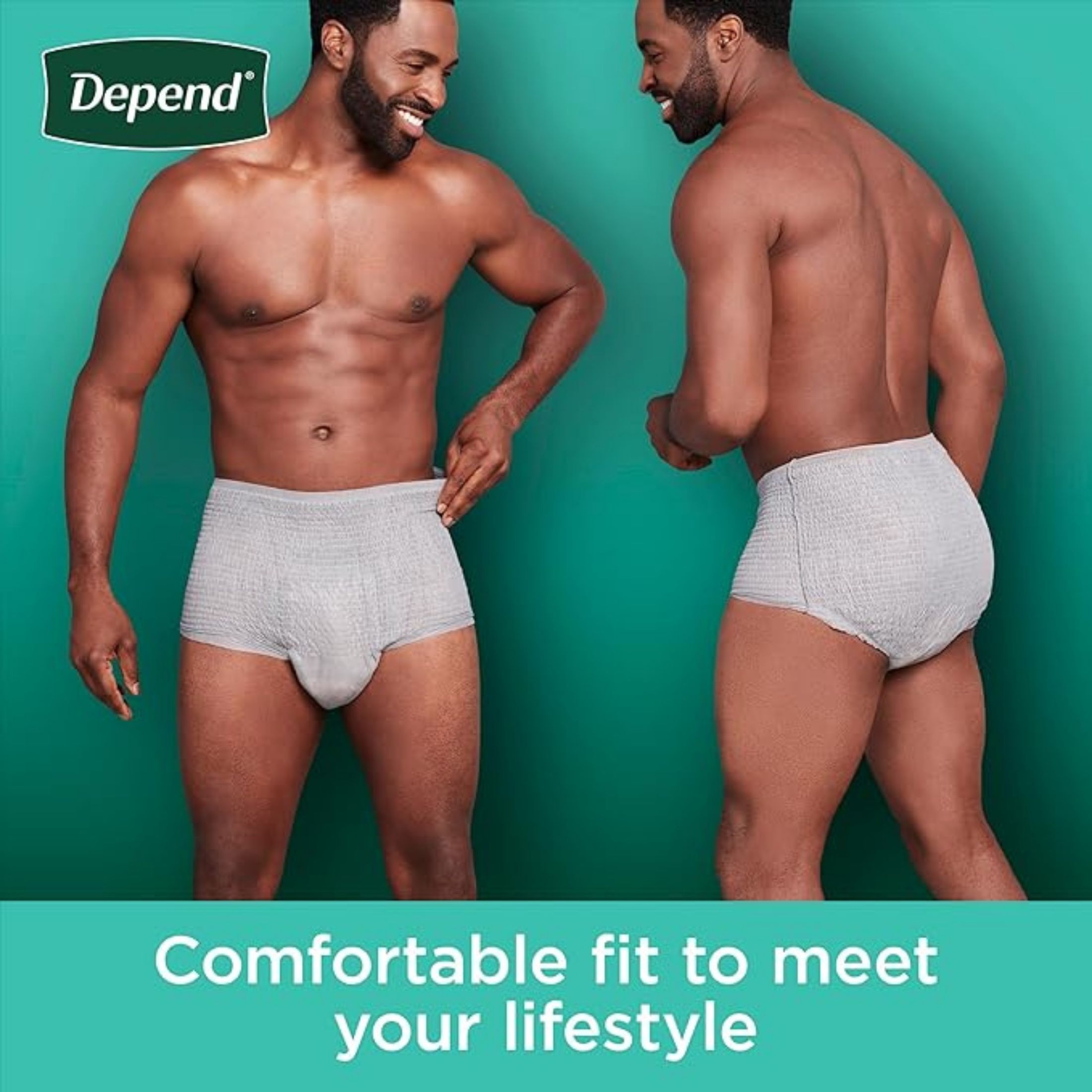 Depend FIT-FLEX Adult Incontinence Underwear For Men, Maximum Absorbency Large Grey