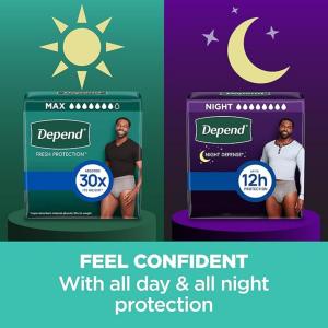 Depend FIT-FLEX Adult Incontinence Underwear For Men, Maximum Absorbency Large Grey