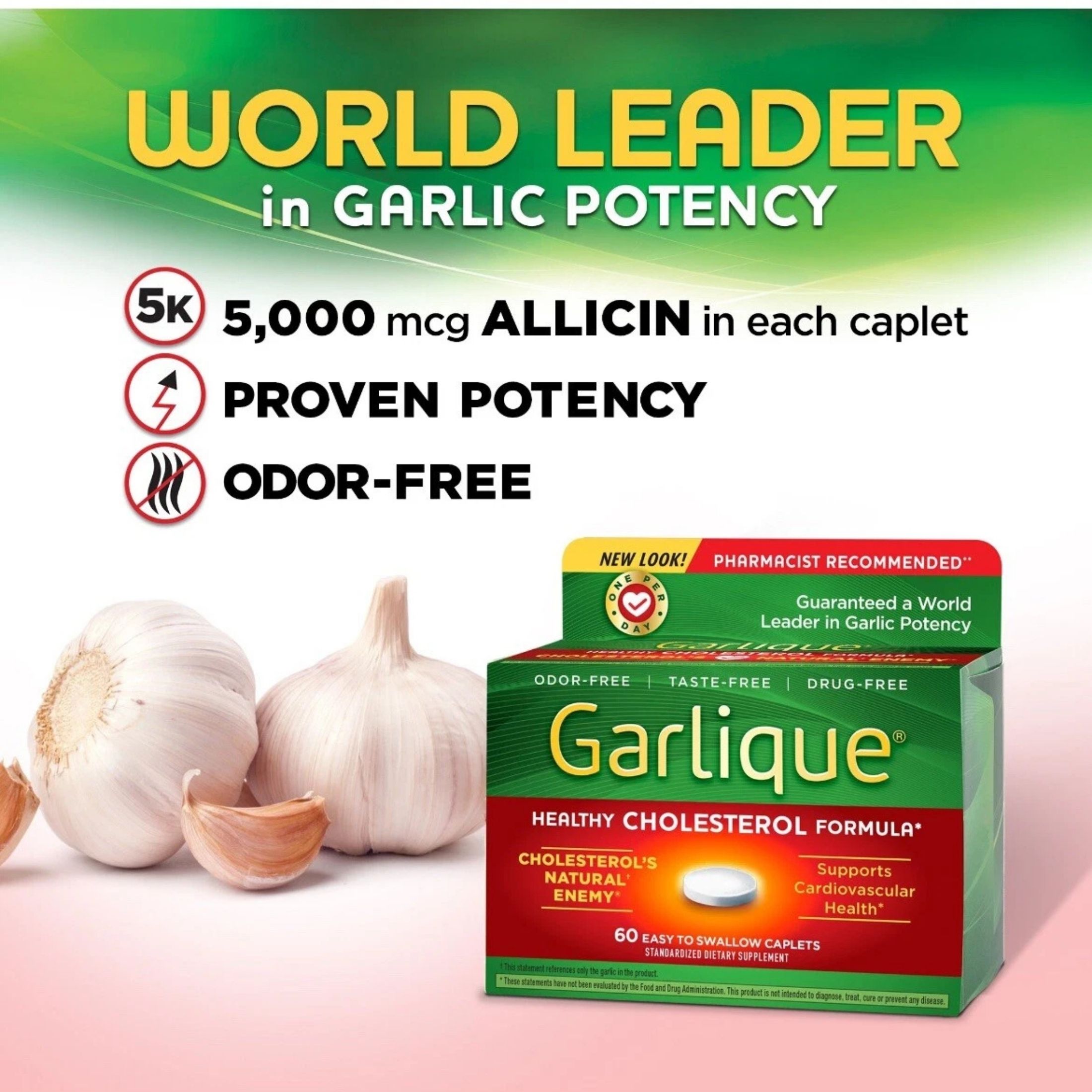 Garlique Healthy Cholesterol Supplement, Odor Free Garlic
