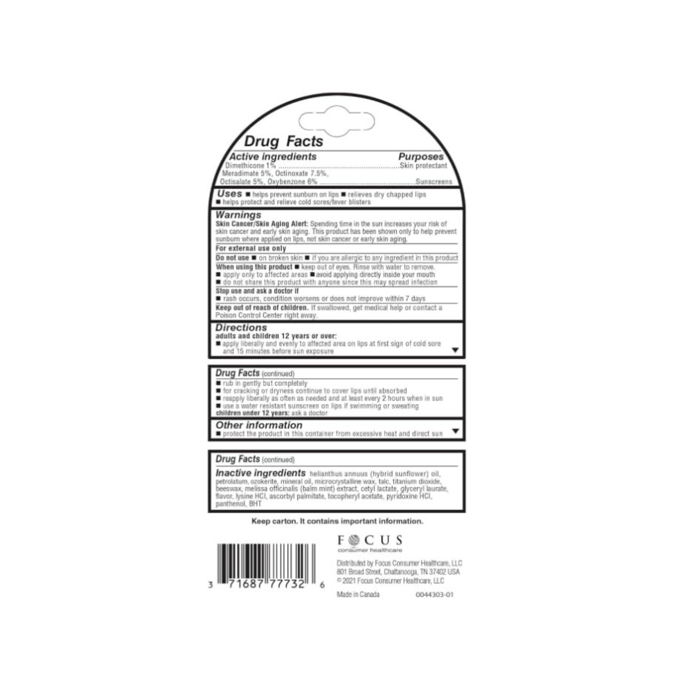 Herpecin L Cold Sore Relief, Lip Balm Stick, SPF 30 & Lysine