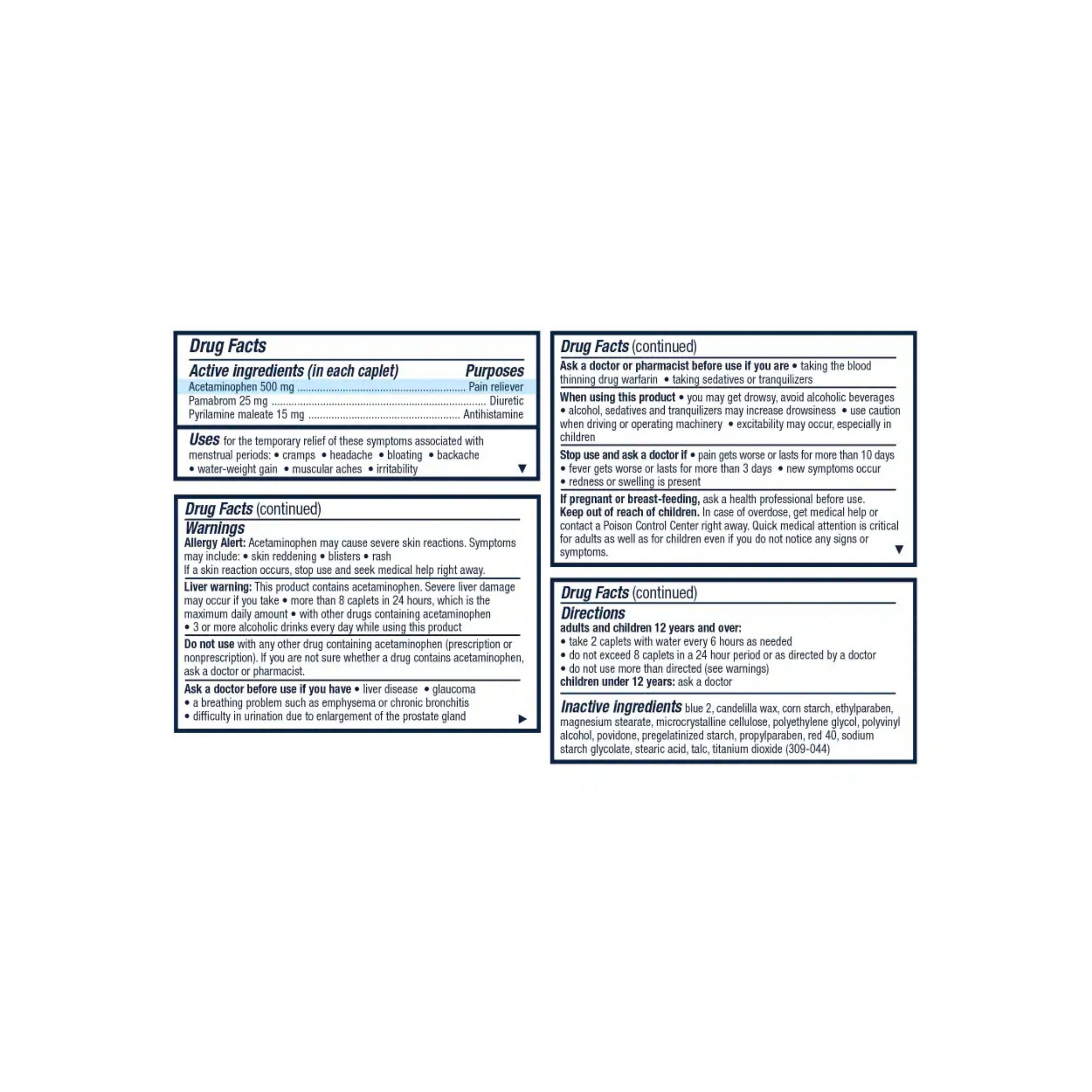 Pamprin Menstrual Pain Relief, Maximum Strength, Caplets