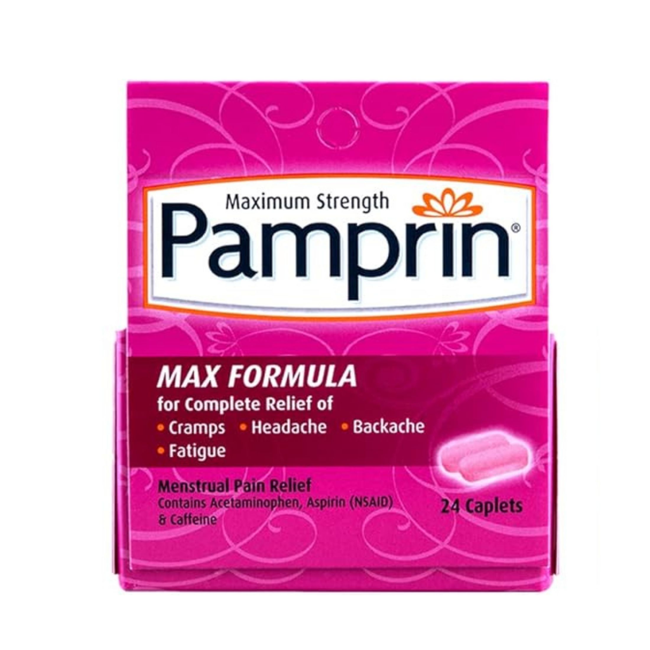 Pamprin Maximum Strength Max Formula Menstrual Pain Relief Caplets