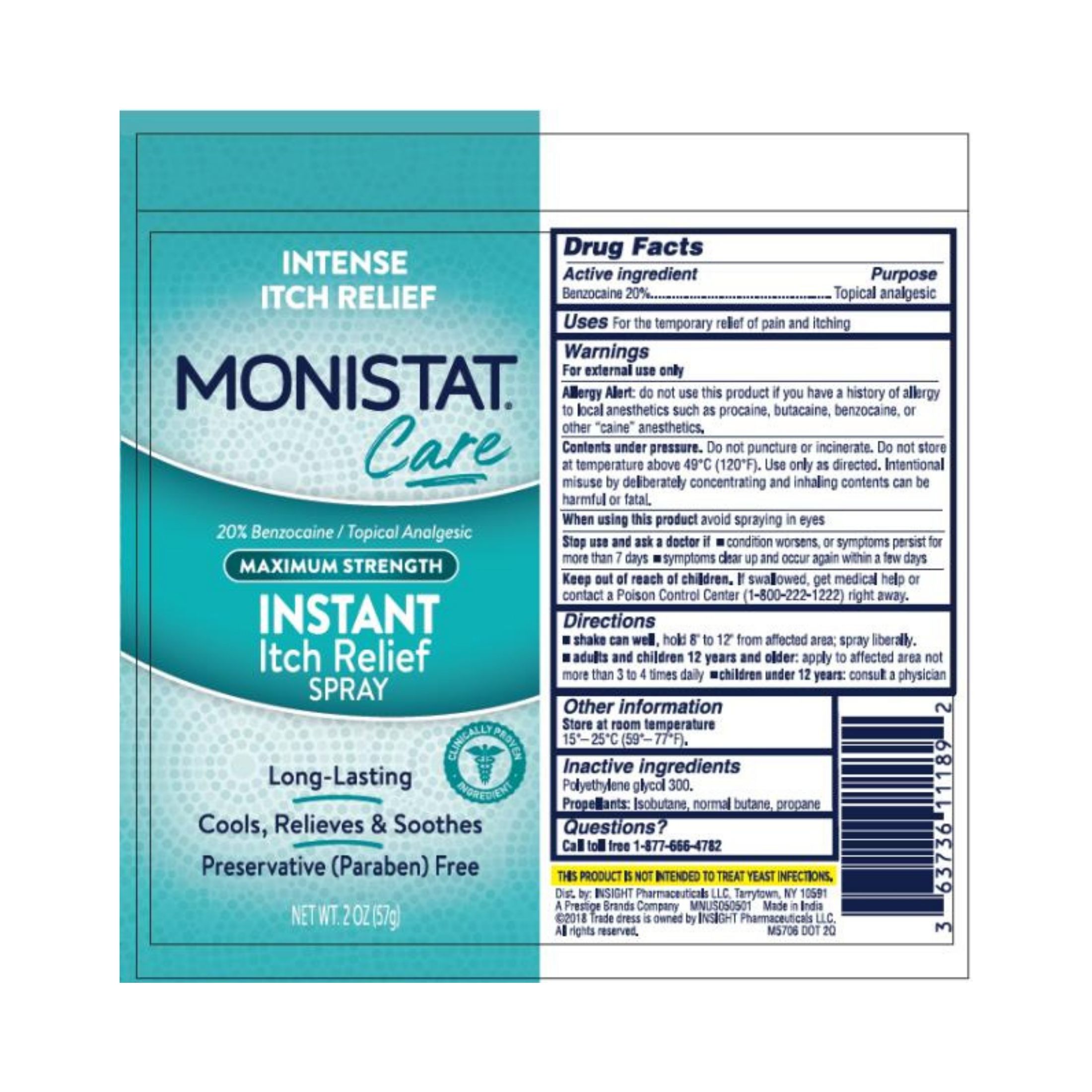 Monistat Complete Care Maximum Strength Instant Itch Relief Spray