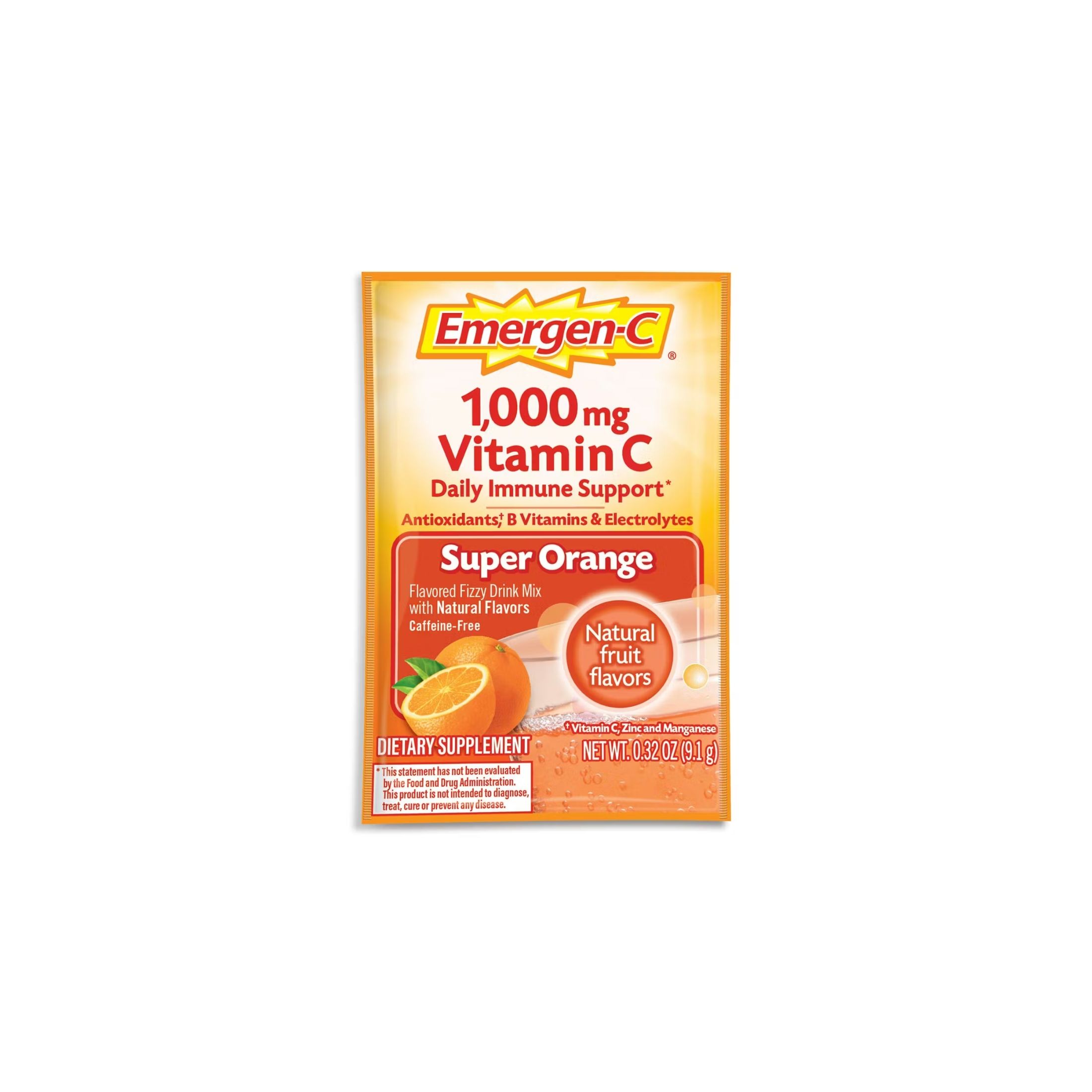 Emergen-C Daily Immune Health, Fizzy Drink Mix, Packets, Orange