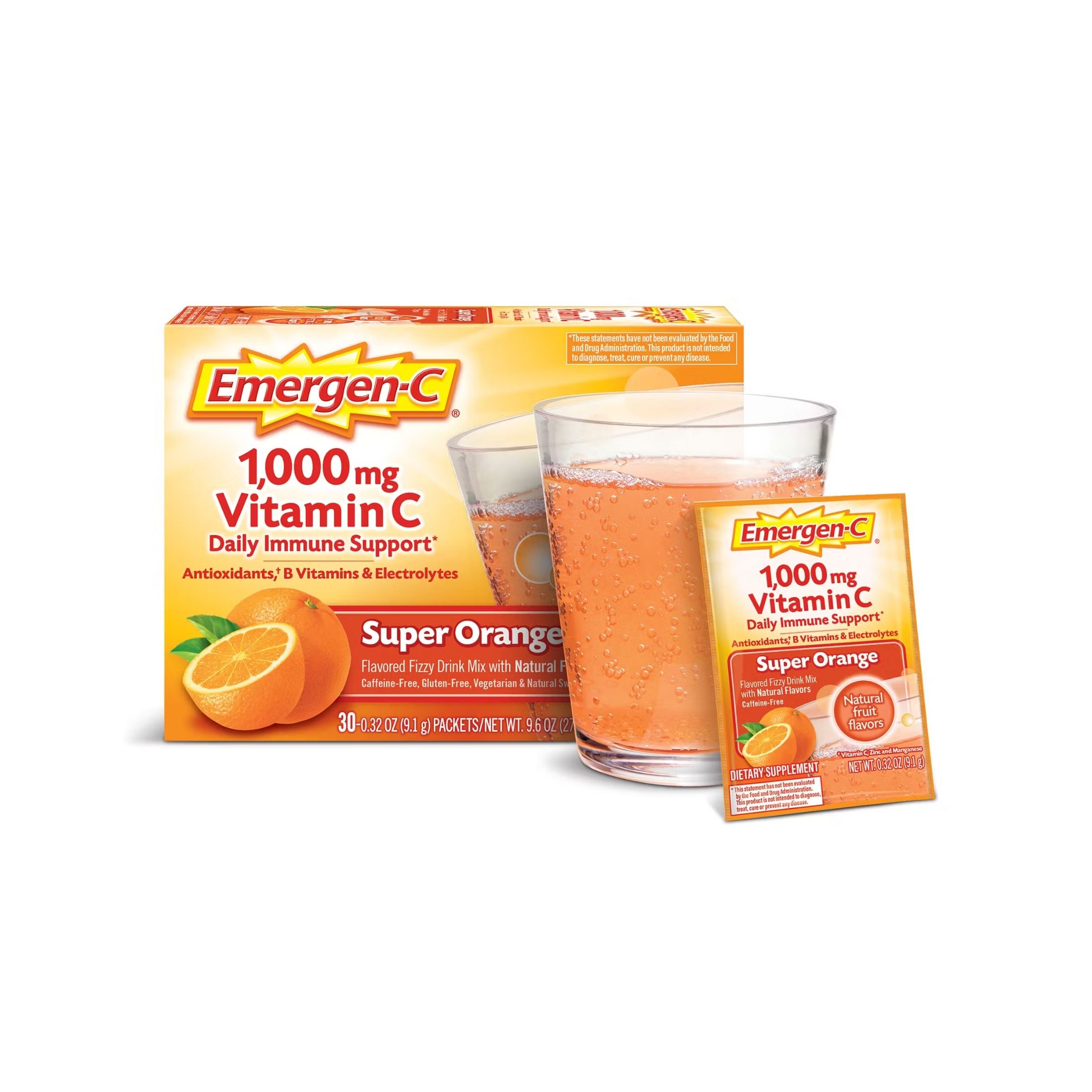 Emergen-C Daily Immune Health, Fizzy Drink Mix, Packets, Orange