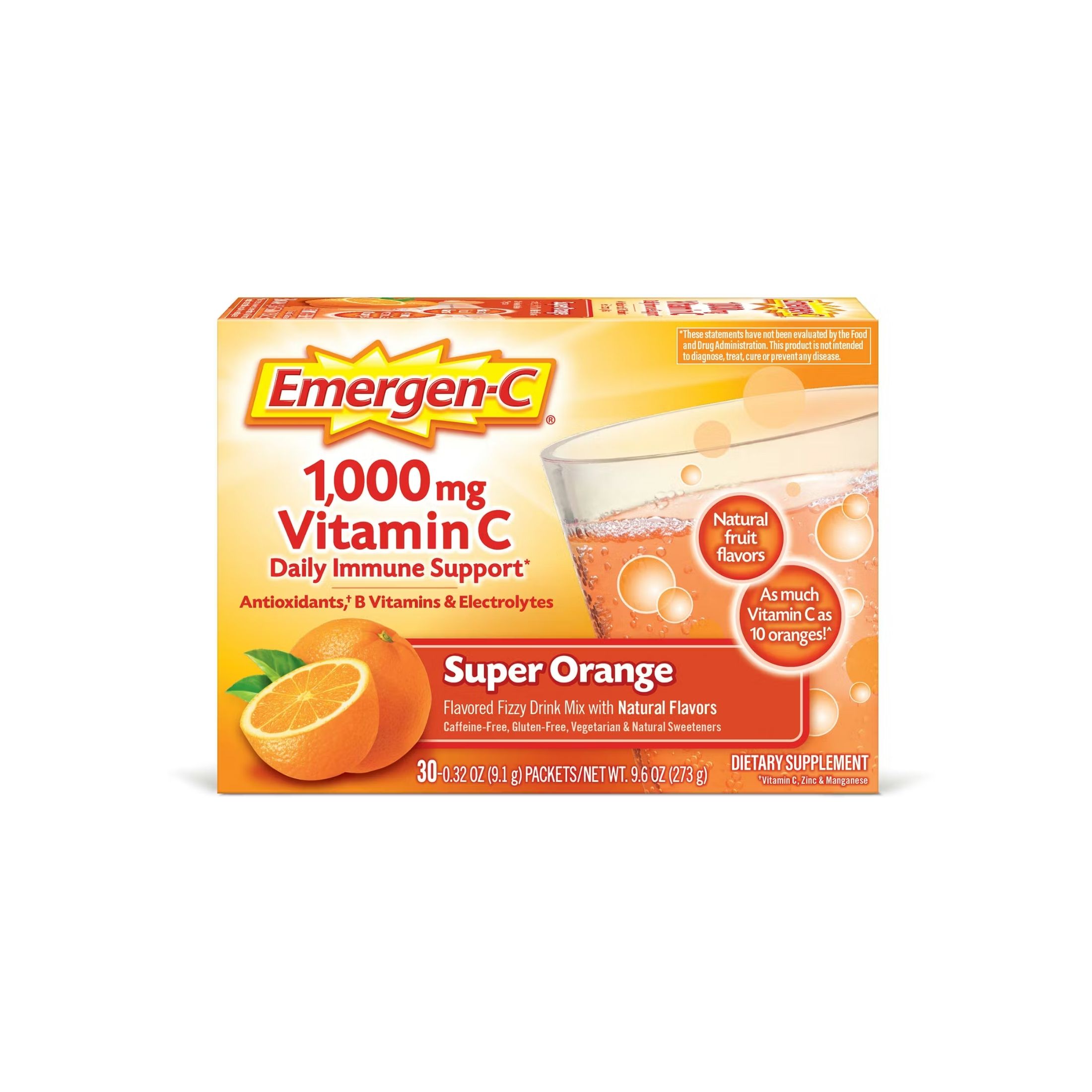 Emergen-C Daily Immune Health, Fizzy Drink Mix, Packets, Orange