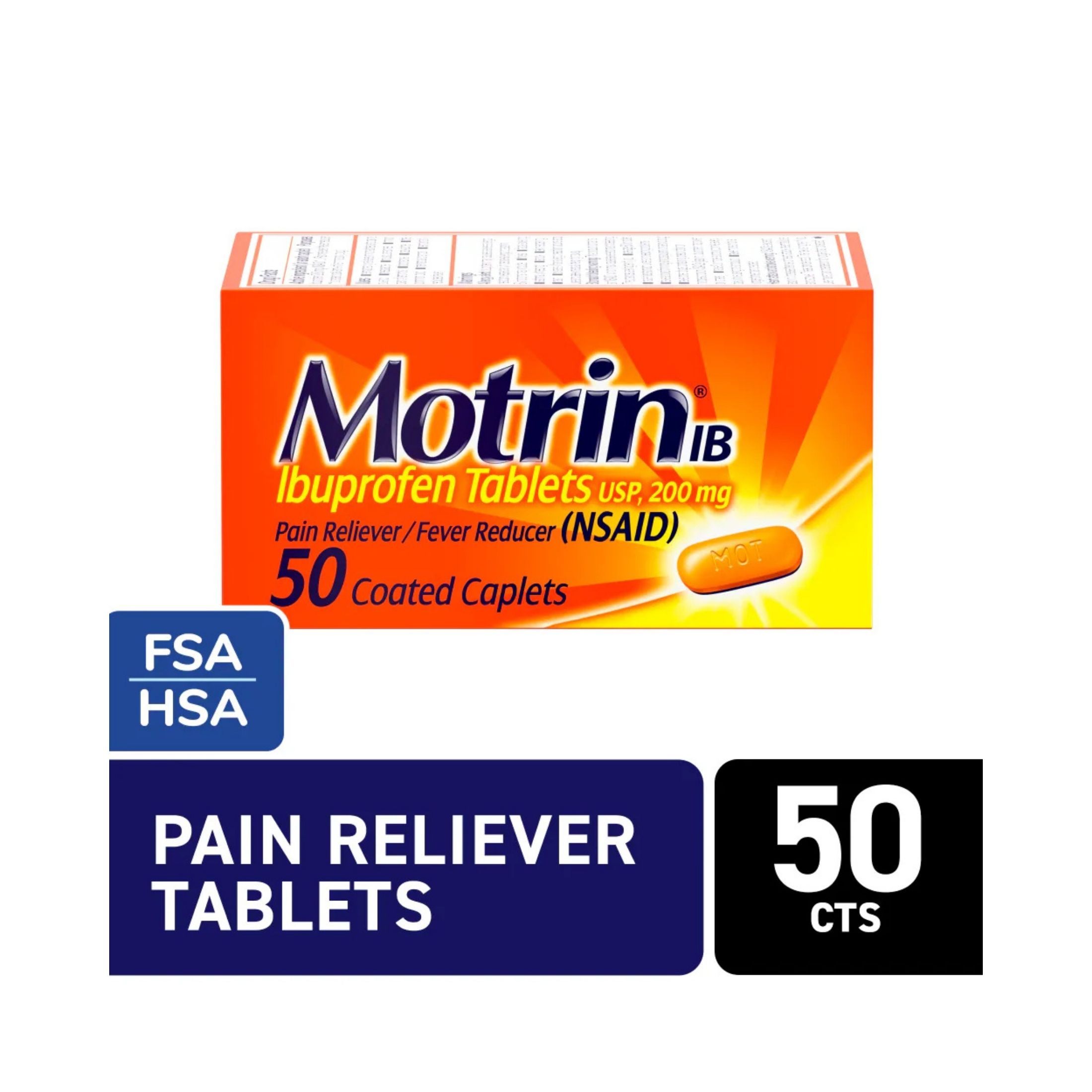 Motrin IB Pain Reliever/Fever Reducer, 200 Mg, Coated Caplets