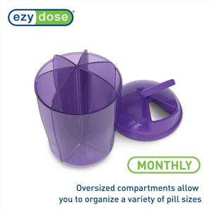 Acu-Life Ezy Dose Vitamin Organizer 6 Large Compartments For Monthly 30-Day Storage