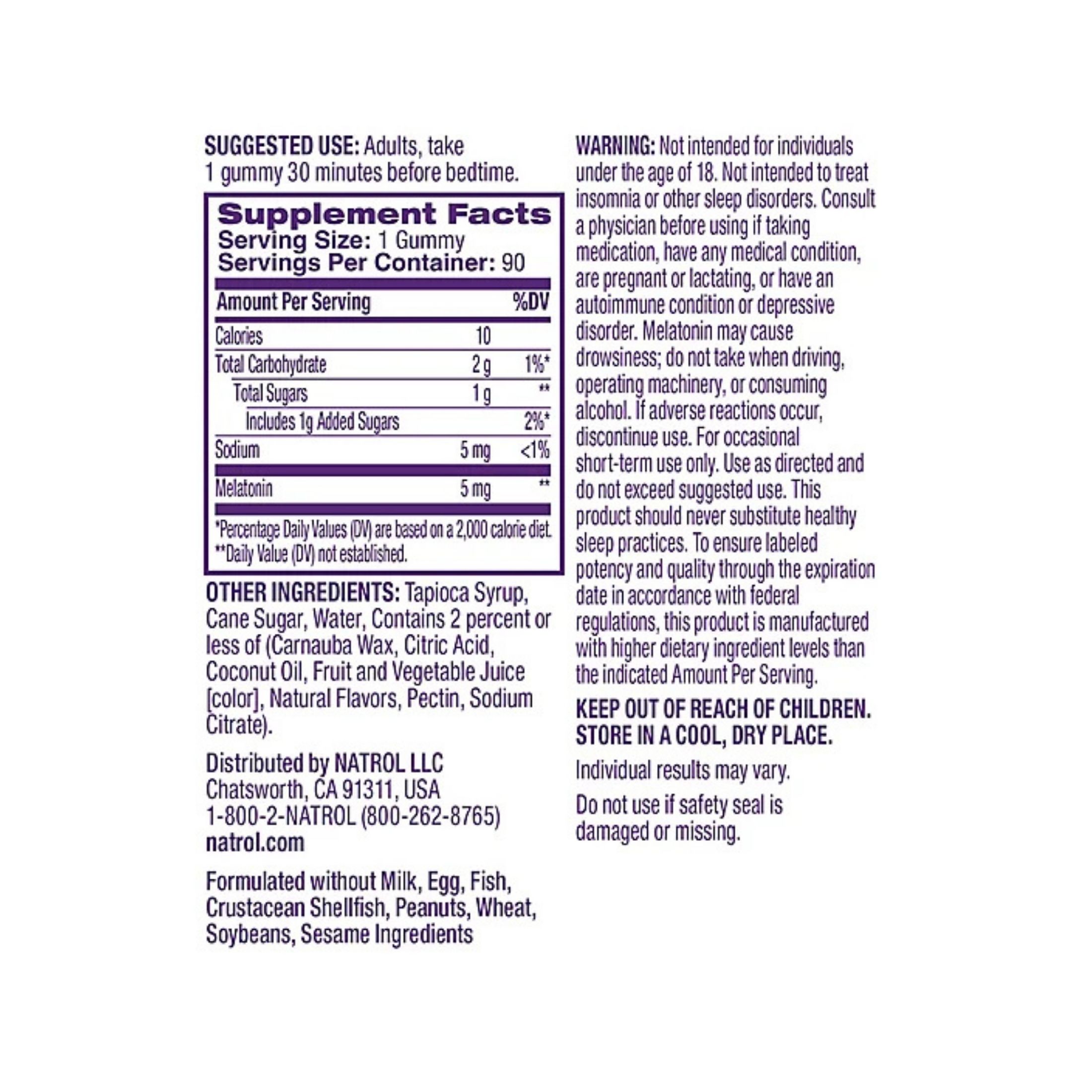 Natrol Melatonin, Sleep, 10 Mg, Gummies, Strawberry