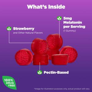 Natrol Melatonin 5 Mg Sleep Aid Gummies, Strawberry