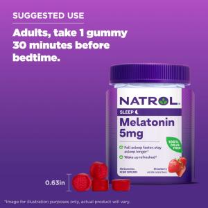 Natrol Melatonin 5 Mg Sleep Aid Gummies, Strawberry