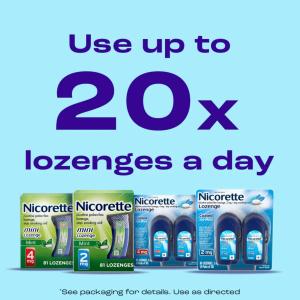 Nicorette Lozenge Coated Ice Mint Stop Smoking Aid, 4 Mg