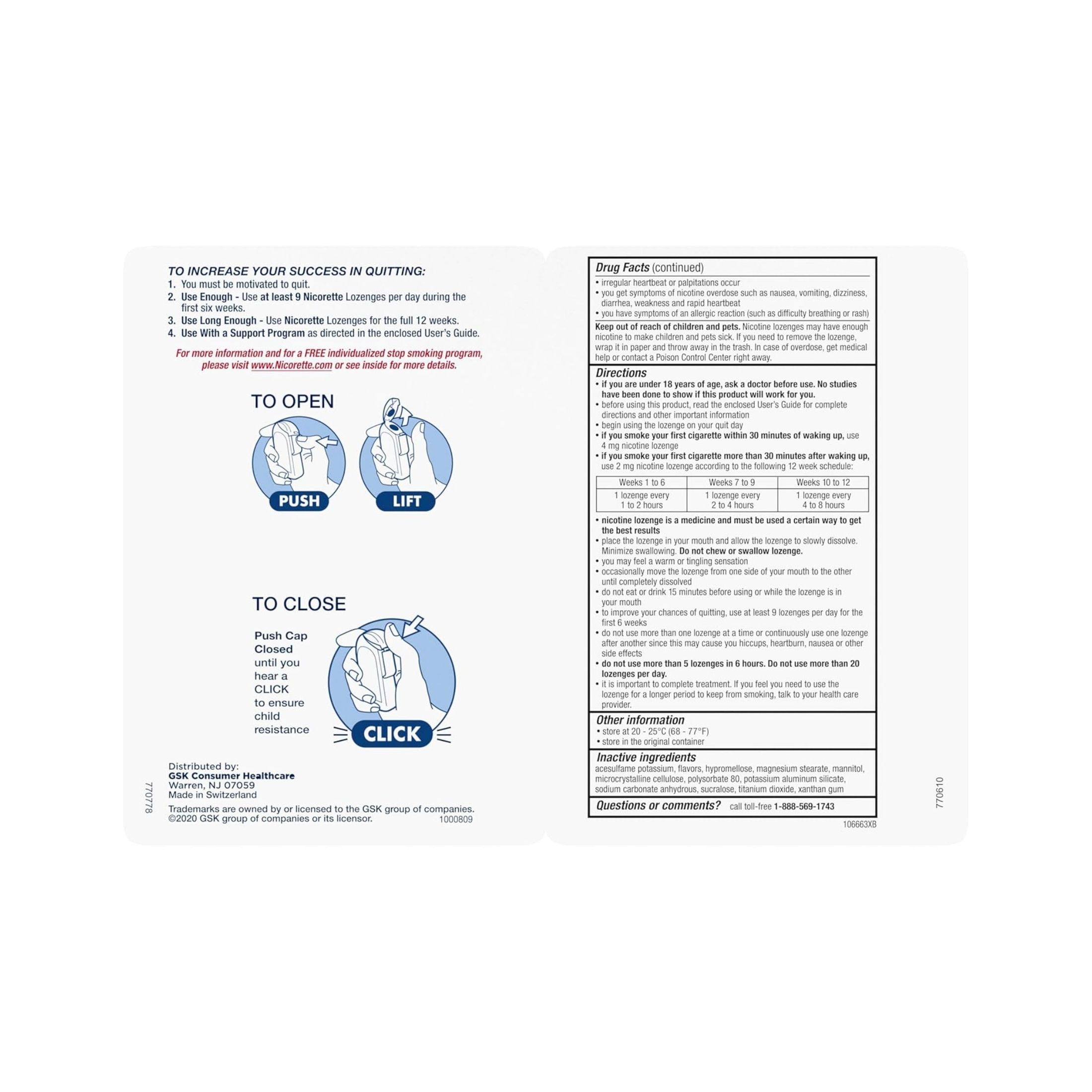 Nicorette Stop Smoking Aid, 2 Mg, Lozenge, Ice Mint