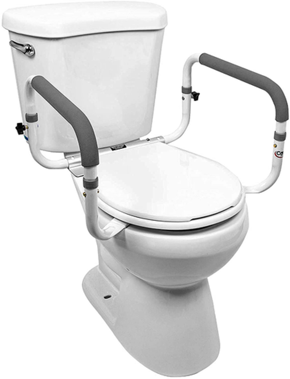Carex Toilet Support Rail With Cushioned Hand Grips, Adjustable Width 16" To 18"