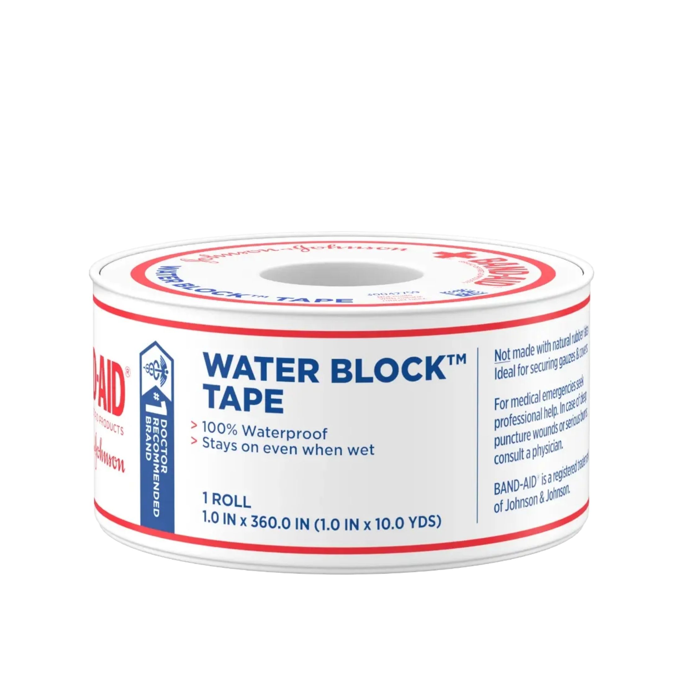 Band-Aid Brand First Water Block Waterproof Adhesive Tape Roll