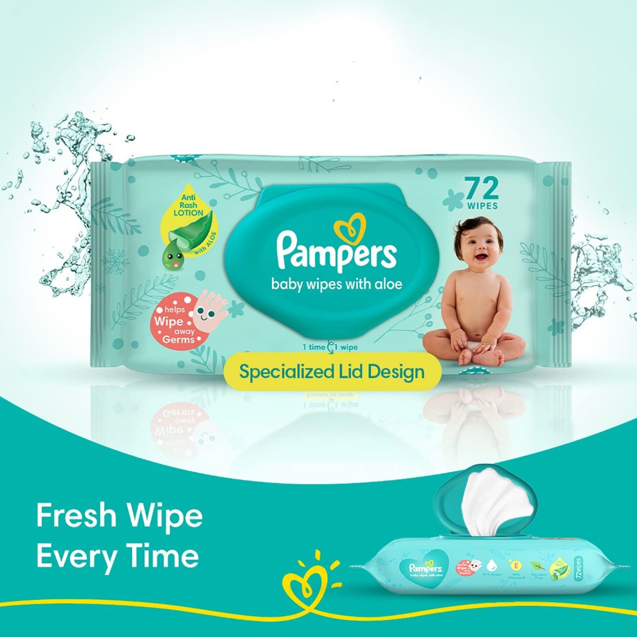 Pampers Complete Clean Baby Wipes - Fragrance Free