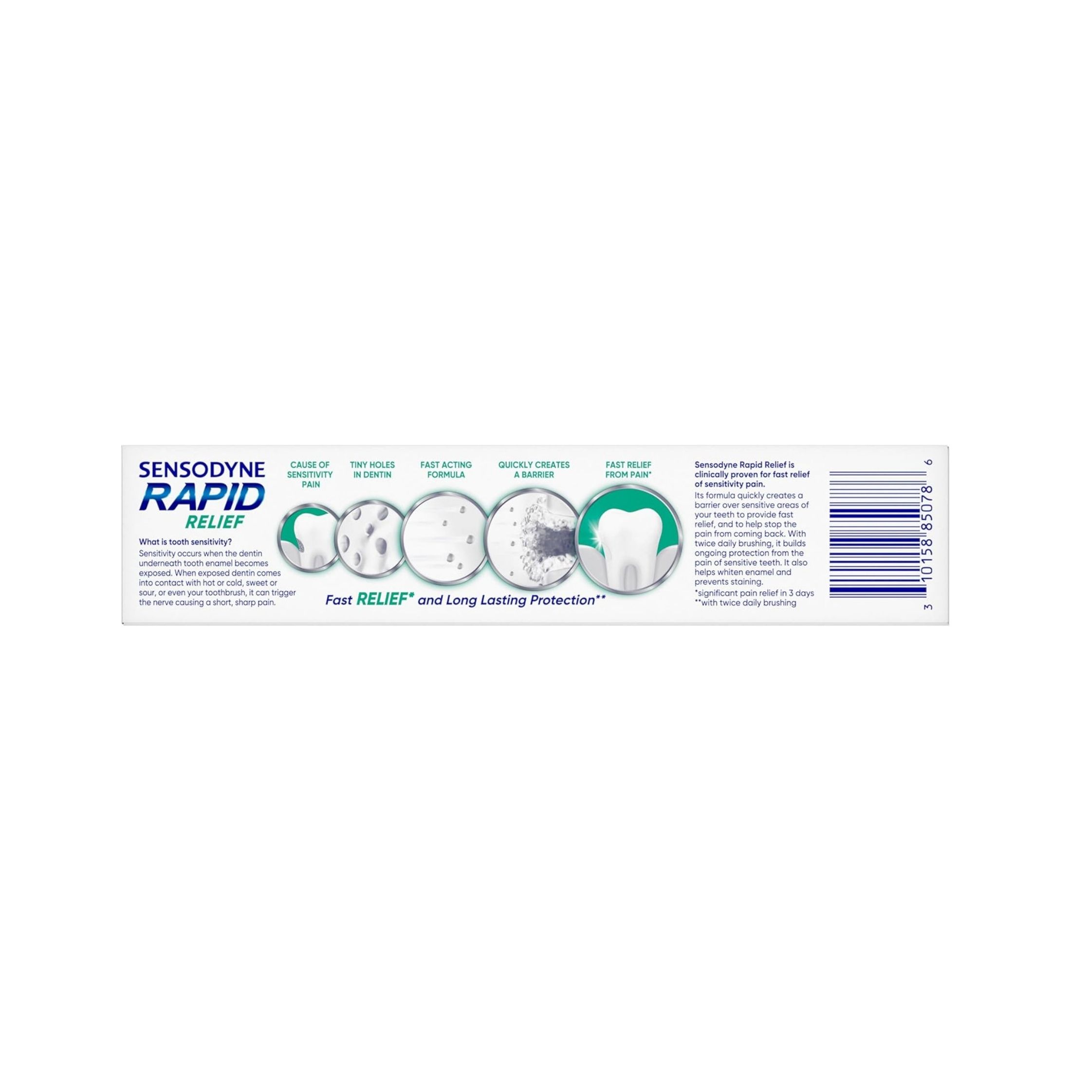 Sensodyne Rapid Relief Sensitive Toothpaste, Extra Fresh - 3.4 Ounces