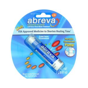 Abreva Docosanol 10% Cream Cold Sore/Fever Blister Treatment Portable Convenient Pump 2 G