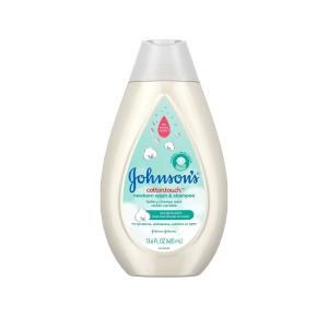 Johnson's Baby CottonTouch Newborn Body Wash & Shampoo, Gentle & Tear-Free, Made With Real Cotton, Gently Washes Away Dirt & Germs, Sulfate- & Paraben-Free For Sensitive Skin, 13.6 Fl Oz