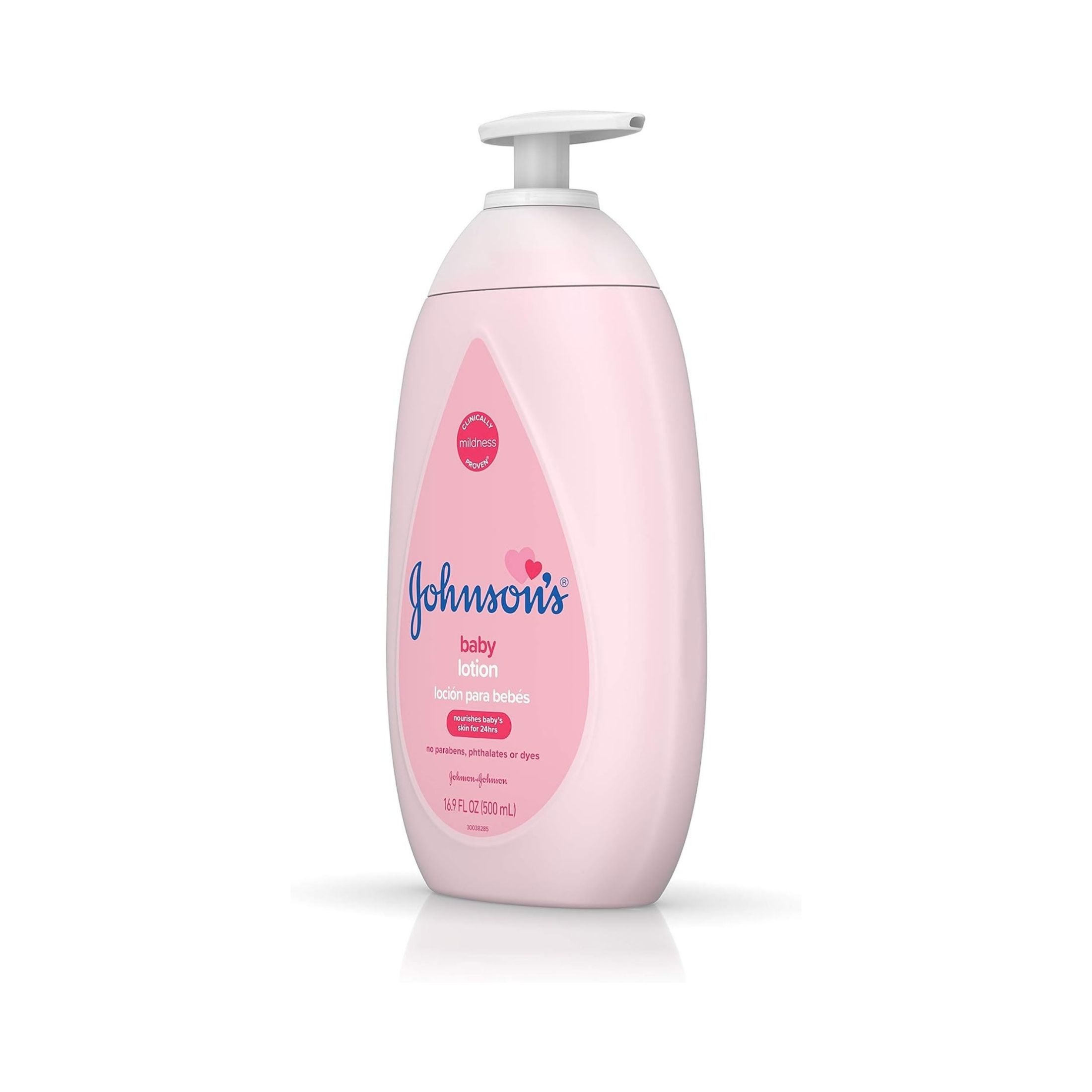 Johnson's Baby Moisturizing Pink Lotion With Coconut Oil, Gentle, Nourishing Body Lotion, Hypoallergenic, Paraben-Free, Dye-Free, Phthalate-Free, 16.9 Fl. Oz