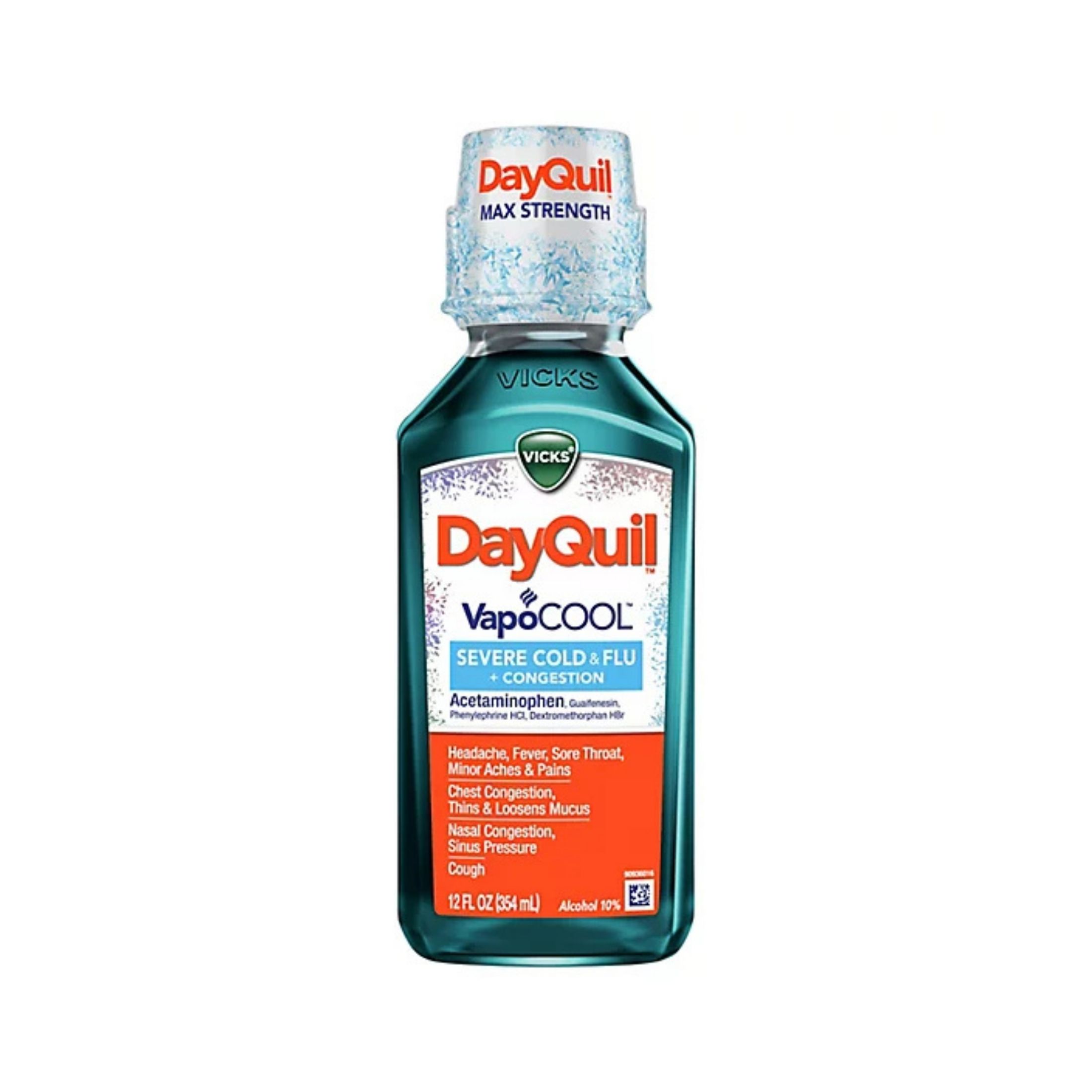 Vicks DayQuil VapoCOOL Severe Cold Flu + Congestion Liquid Medicine - 12 Fl Oz