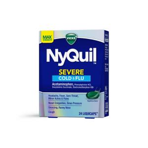 Vicks Cold & Flu, Severe, Max Strength, Nighttime Relief, Liqui Caps