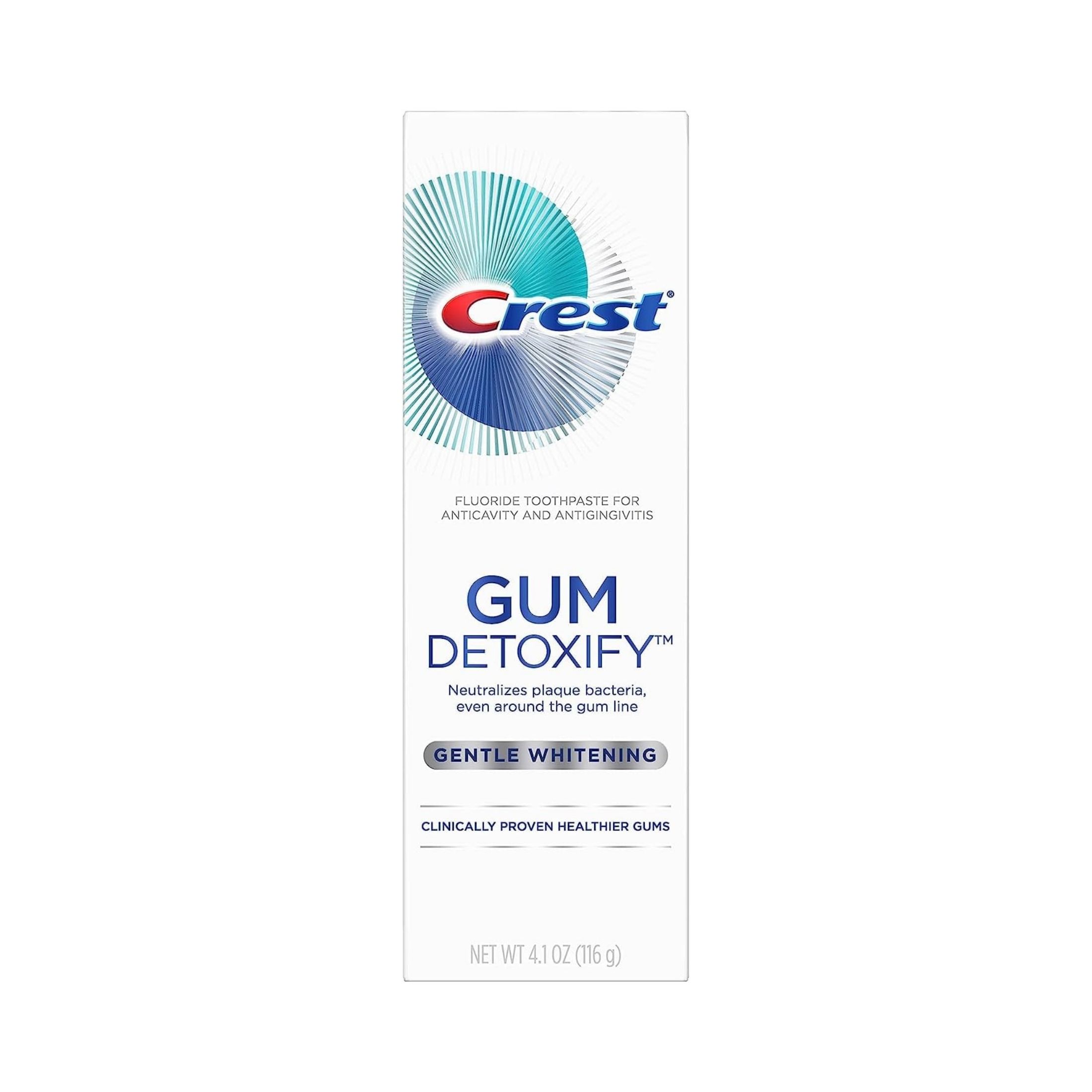 Crest Toothpaste, Fluoride, Gentle Whitening, Gum Detoxify 4.1 Oz