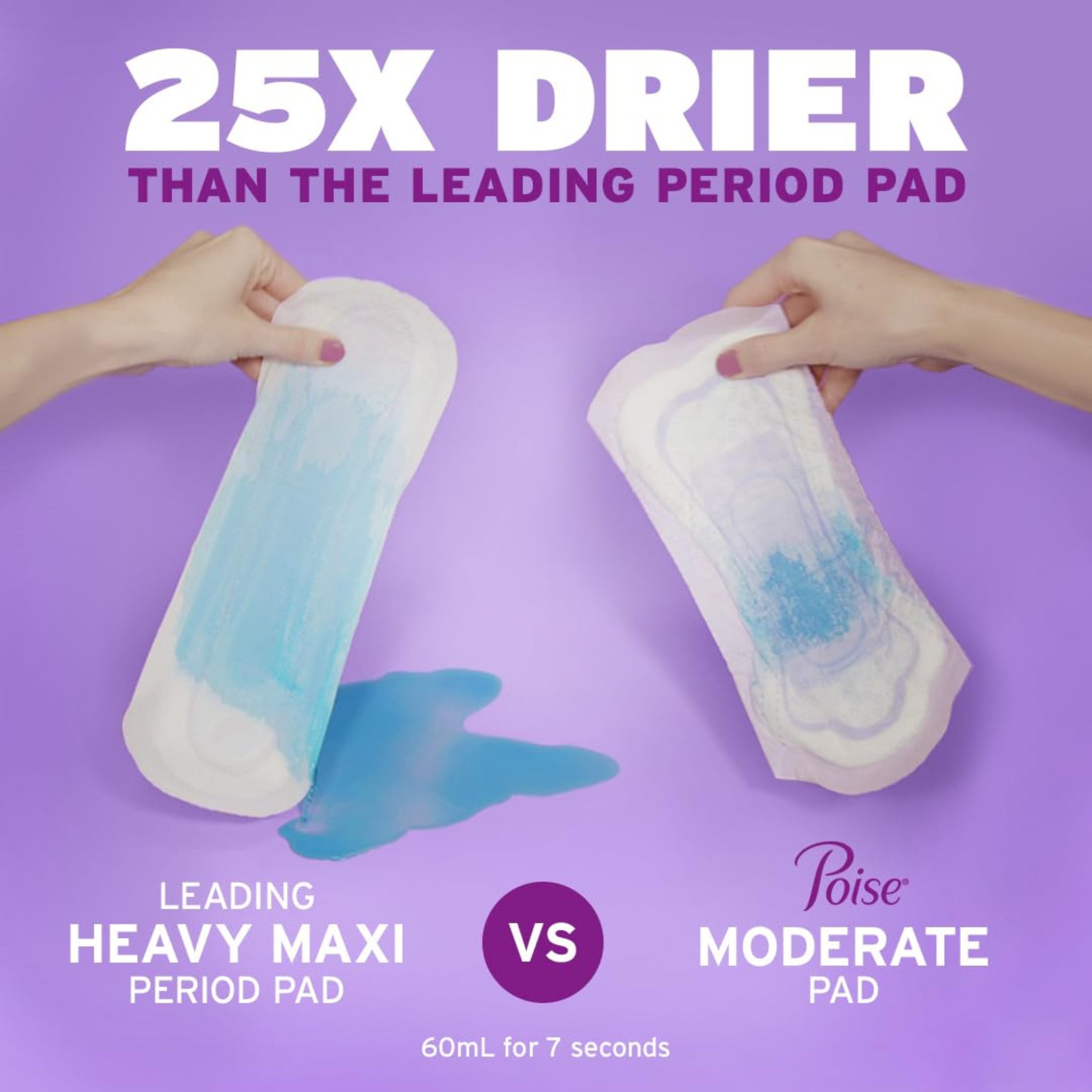 Poise Incontinence Pads, Maximum Absorbency, Regular Length, 84ct